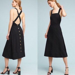 Maeve raw silk apron dress